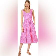   NWT- Lilly Pulitzer McKinnon Midi Sundress Pink Blossom Foxy Llama SIZE 6