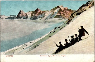 SCHWEIZ - MURREN - Bergabfahrt mit dem Schlitten