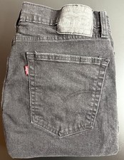Levis 505 Jeans Men's Size 36x32 Black Regular Fit Straight Leg Red Tab