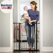 36" Extra Tall Home Accent Arch Baby Gate for Doorways  Bottom of Stairs, Press