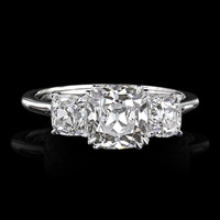 Diamant-Goldring FüR Frauen Im Labor GezüChtetes Kissen 2,7 Karat Igi-Zertifi...