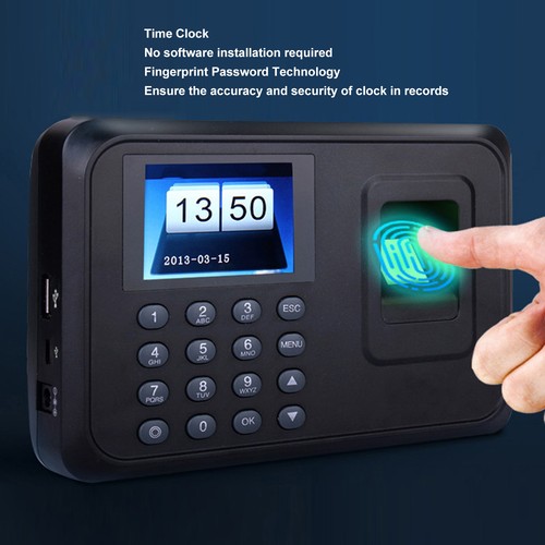 Fingerprint Password Time Clock 2.4in TFT Color Screen 1000 Fingerprints New - Photo 4 sur 12