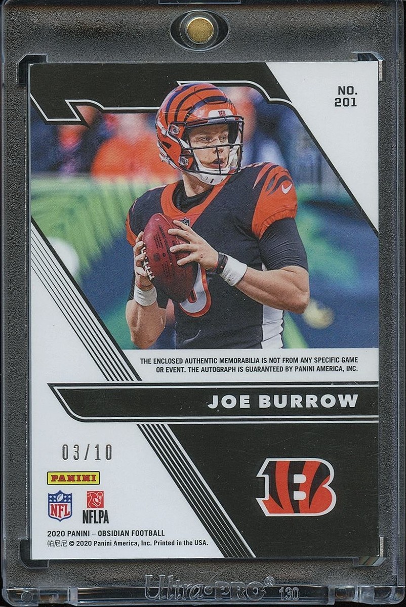 Joe Burrow 2020 Obsidian Auto Autograph Patch Red SSP RC Rookie