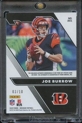 その他 Joe Burrow RC Auto panini Joe Burrow 2020 Obsidian Auto Autograph Patch Red SSP RC Rookie