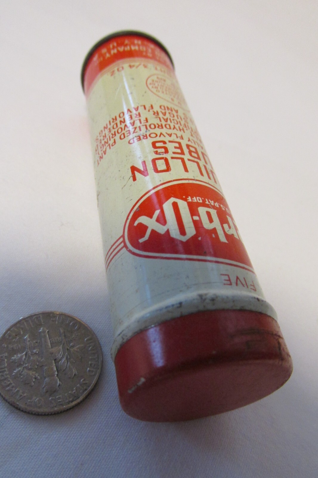 Vintage Red Herb-Ox Bouillon Cubes Advertising Tin Can Mamaroneck NY 