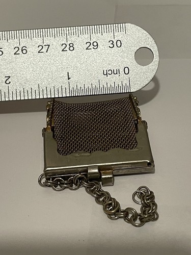 Mini monedero de malla dorado llavero encanto medallón - Imagen 8 de 12