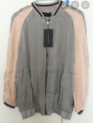 Zara Nude \u0026 Beige Zipped Front Bomber 