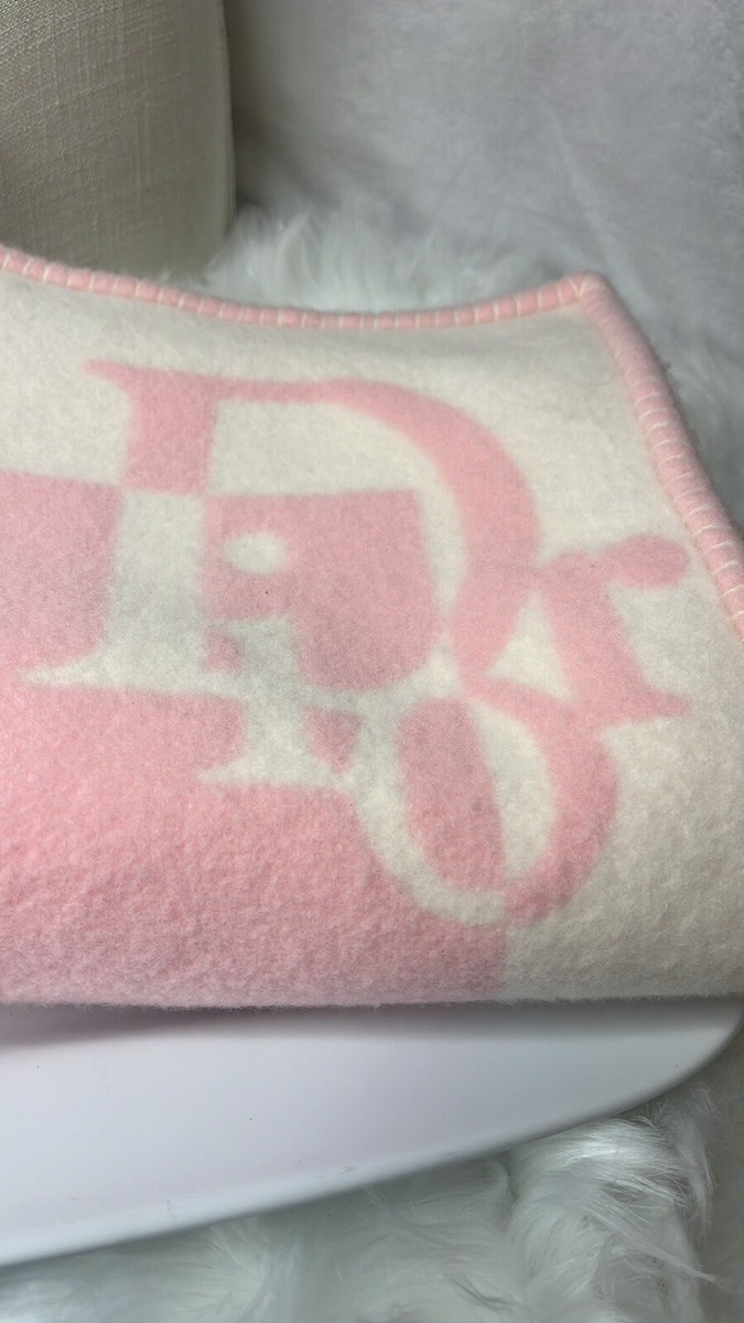 ディオール　ベビーピンク　ブランケット DIOR Baby Dior BLANKET VINTAGE PINK DIOR CASHMERE & WOOL BLANKET
