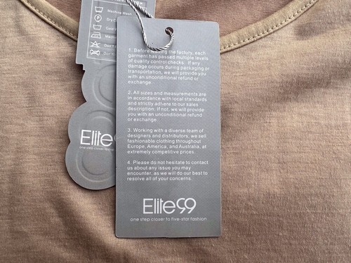 Blusa Top Jersey Manga Volantes Beige Elite99 Etiquetas Nuevas Damas Reino Unido M (P-P 20") - Imagen 14 de 14