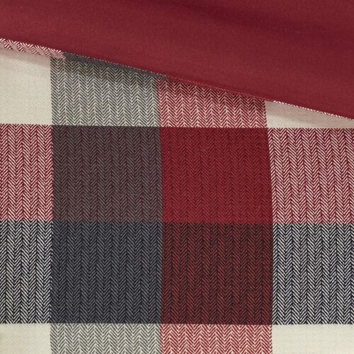 Red Gray Grey Ivory Buffalo Plaid Lodge 7pc Comforter Set Queen Cal King Bedding - Picture 9 of 9