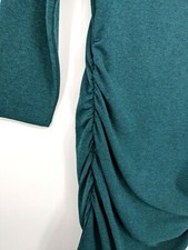 New Isabel Maternity Bodycon Dress Size Small Green Minimalist Ruching Lagenlook