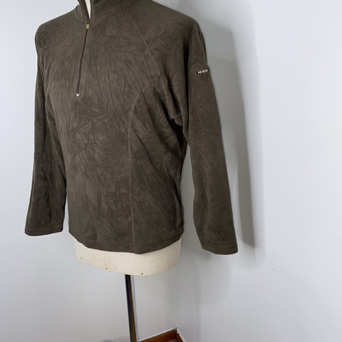LL Bean Fleece Shirt Sweatshirt 1/4 Zip Brown Top Womens XL Long Sleeve Pocket - Picture 2 of 5