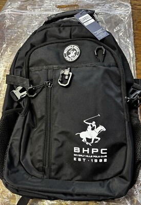 BEVERLY HILLS POLO CLUB  backpack. Black/WHITE . SJAB003.  NWT 