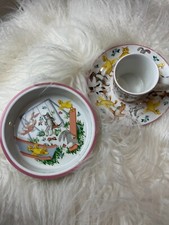 Vintage Tiffany  Co Playground 2 Plates Bowls Cups Set Child Bunnies Ducks 90s