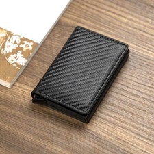 Custom Name Business Bank Credit Card Holder Men Wallet Coin Leather Wallet