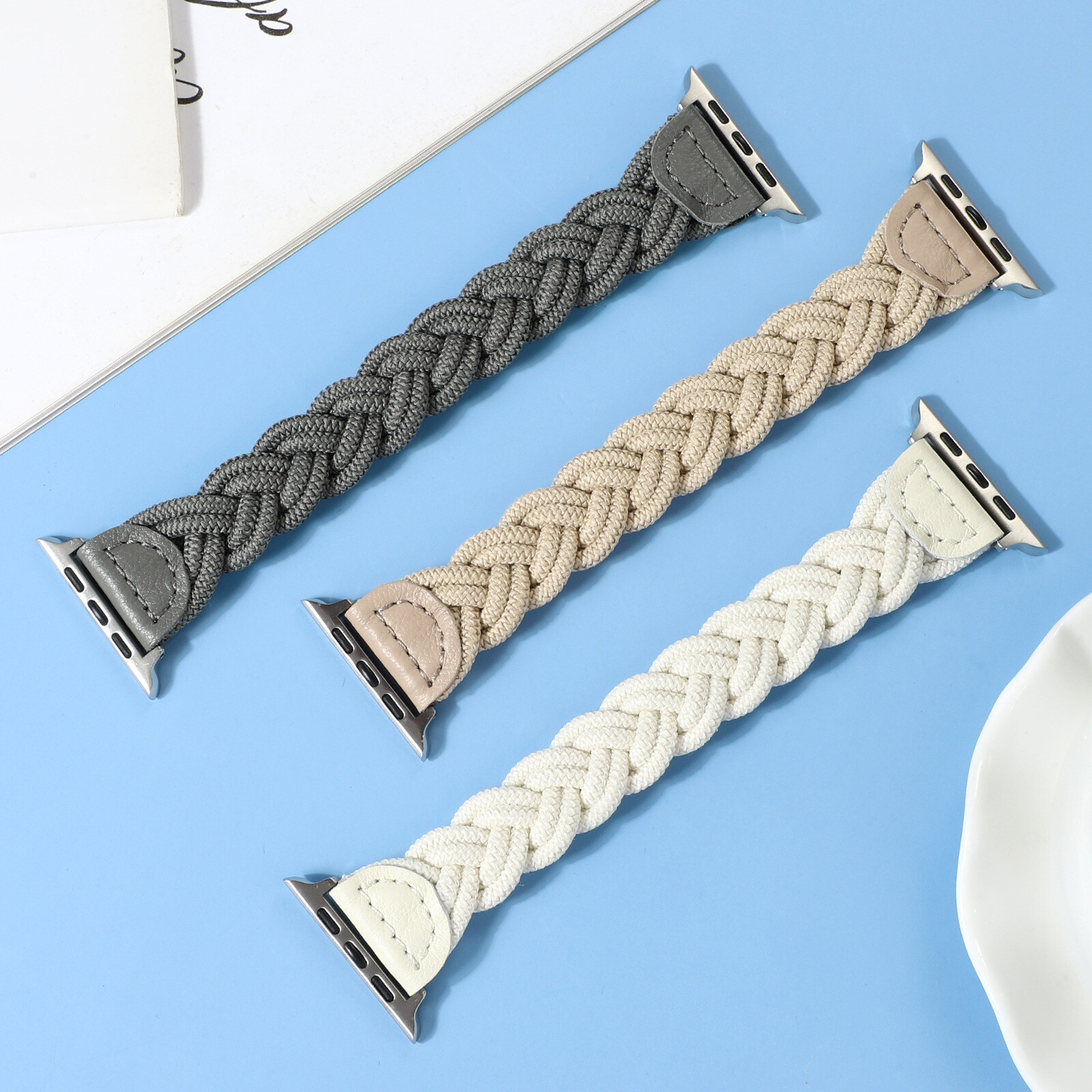 Doble tejido Banda Correa Pulsera Reloj Muñeca Para iWatch 9/8/7/6 Series Strap