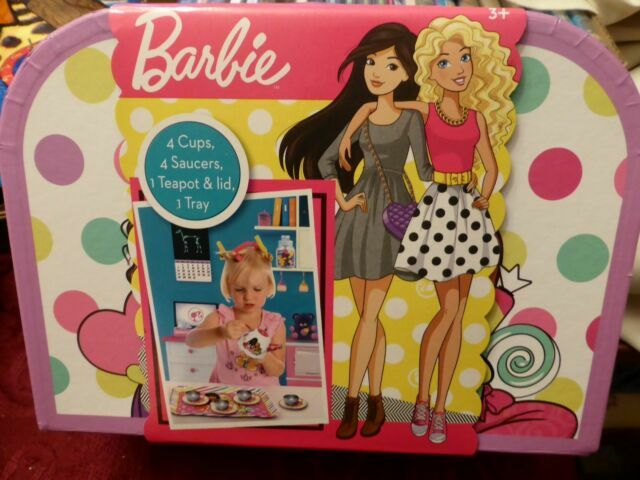 barbie metal tea set