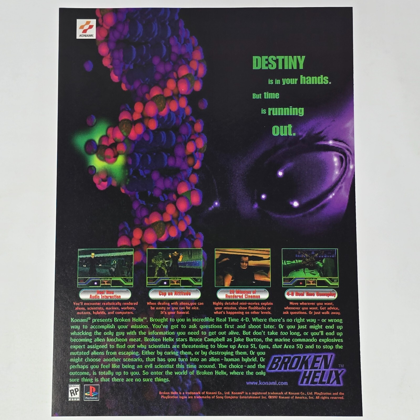 Broken Helix PlayStation 1 PS1 Destiny Print Ad/Poster Promo Art