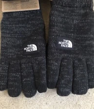 The North Face Men’s Etip Salty Dog Knit Suede Tech Gloves Black Small / Medium
