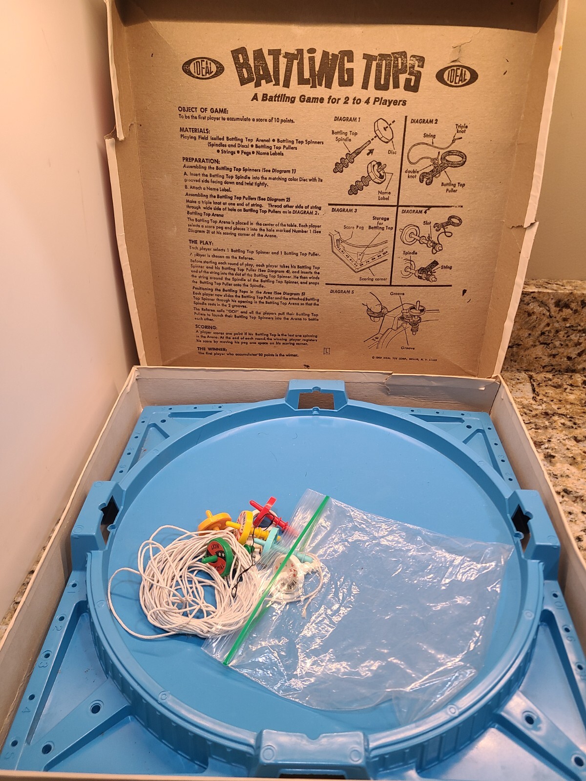 Ideal Battling Tops vintage game COMPLETE in box Free Shipping eBay