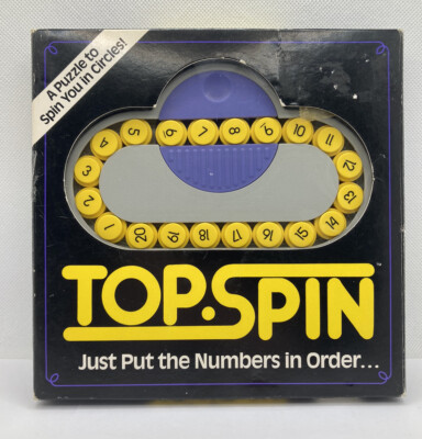 TOP SPIN Puzzle Knobelspiel Zahlenspiel Spielzeug Binary Arts Hergestellt in den USA Vintage 1989