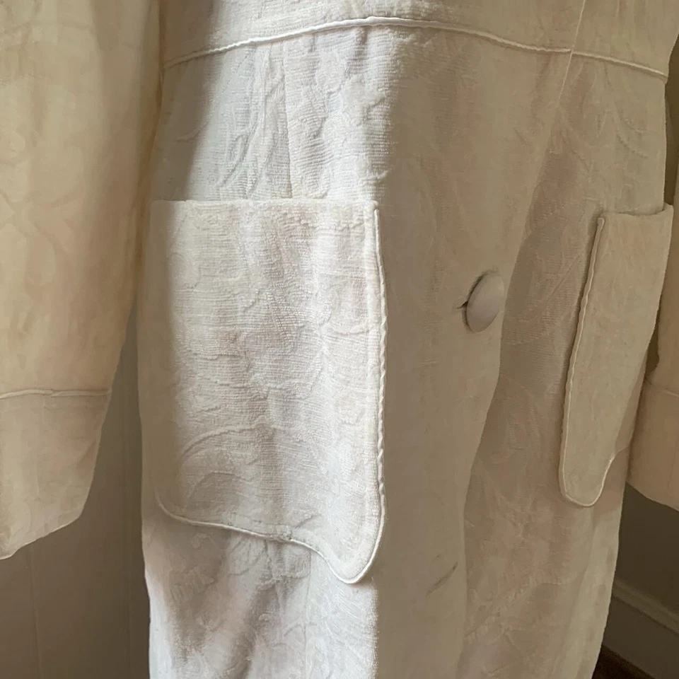 Women’s Coat Nine By Nine West Long Ivory White Blazer Jacket Size S - Image 4 of 4