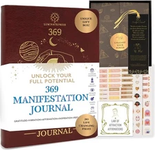 Luminate Press 369 Manifestation Journal Gift Box Set, Maroon NEW/SEALED