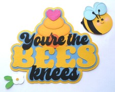 Premade Scrapbook Title Set, Bees Knees Prase  Sweetheart Cutie Adorable Funny