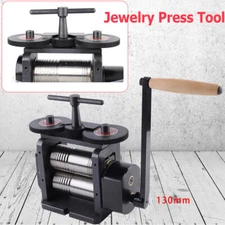 Manual Combination Rolling Mill 2-Rolller Sheet Wire Flat Forming Tool 4:1/130mm