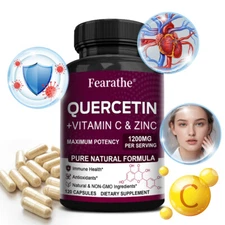 Quercetin 1200mg with Vitamin C and Zinc - Ultimate Immune Booster