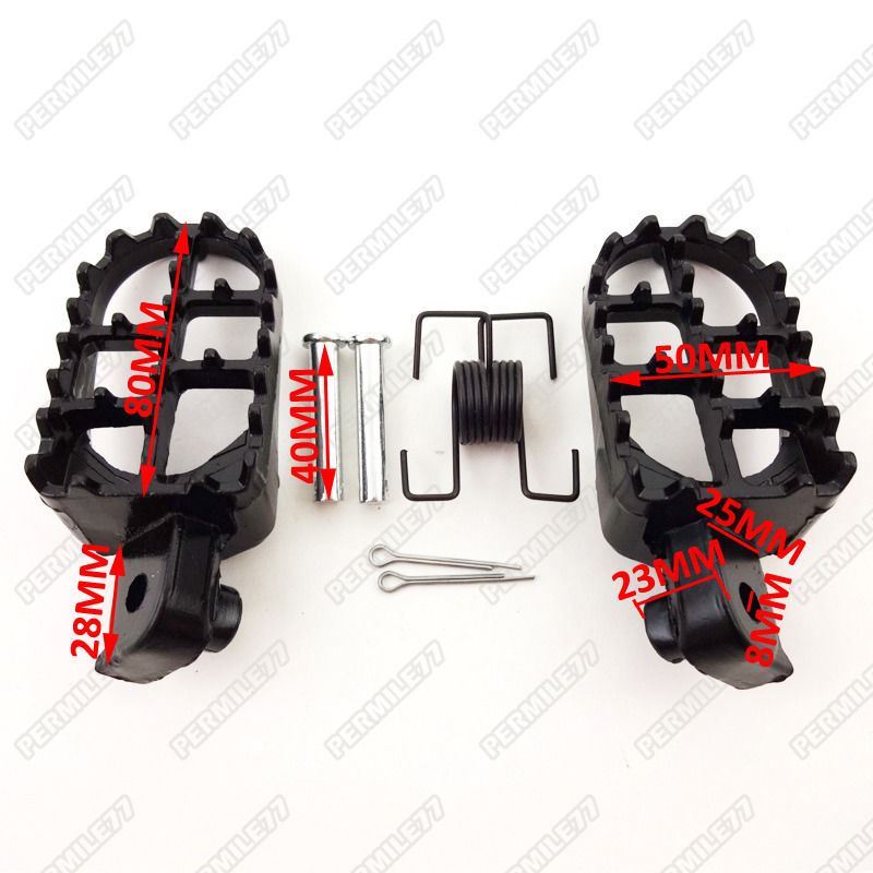 Black Aluminum Foot Pegs For Yamaha PW50, PW80, TW200 – Dirt Pit Bike Replacement