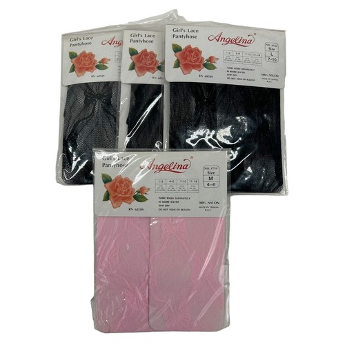 33 Vintage Girls Pantyhose and Tights Stretch Lace Pantyhose Sophia plus others - Picture 12 of 20