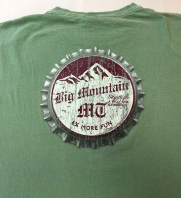 VTG Big Mountain Montana Shirt Mens 2XL Green Beer Snowboard Ski