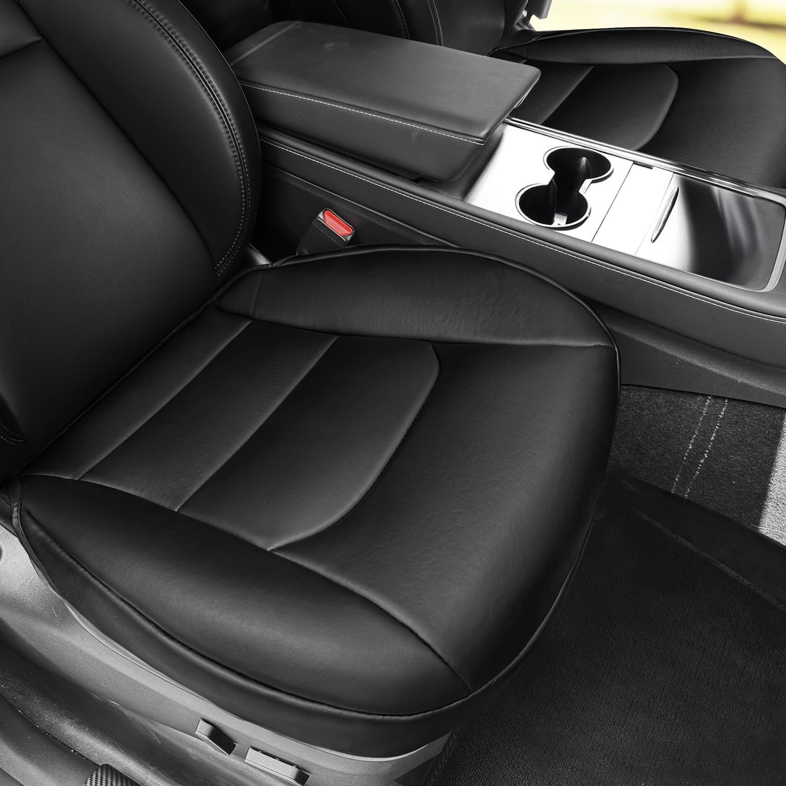 Car Seat Cover 2pcs Front Luxury Leather Compatible with Tesla Model Y Car Se...-image