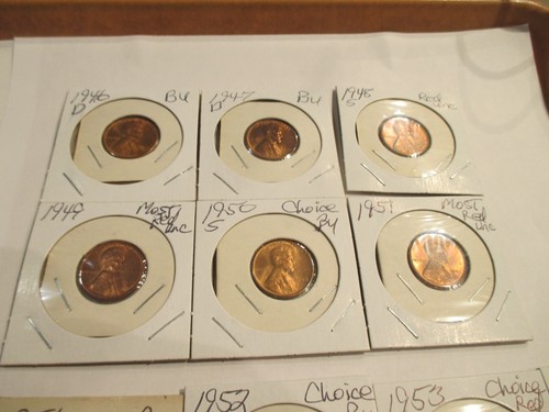 28 Different Uncirculated Lincoln Cents Starting 1934 - Picture 3 of 5