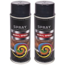 Premium Lackspray 2x 400ml Acryl schwarz RAL 9005 glänzend Sprühlack Felgenlack