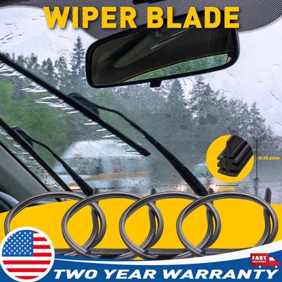 4Pcs Universal Auto Rubber Frameless Windshield Bus Car Wiper Blade 28in Refills