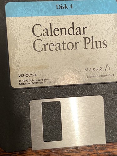 Calendar Creator Plus 3.0 4 Quattro Floppy Disk Spinnaker 1993 W3-cc2-4 - Foto 5 di 6
