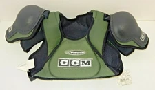 NEW NOS CCM BSP220L POWERLINE ICE HOCKEY SHOULDER PADS GREEN ~ SIZE: BOYS LARGE