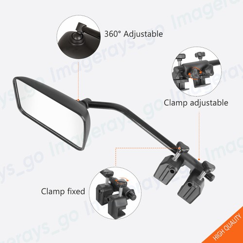 2Pcs Multi Fit Towing Mirrors Adjustable Clip on Tow Clamp Caravan 4X4 Trailer - Picture 10 of 12