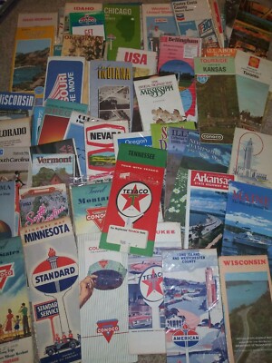 LOT 80+ CONOCO TEXACO OIL COMPANY GASOLINE STATION ROAD MAPS PUBLICATION VINTAGE