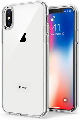 2-Pack iPhone Xs Max Case Clear Shockproof Slim TPU Bumper Cover Protective