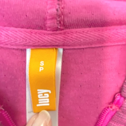 Lucy Women' Size SP 1/2 Zip Athletic Workout Pull-Over Hoodie Pink Black Hoodie - Picture 5 of 7