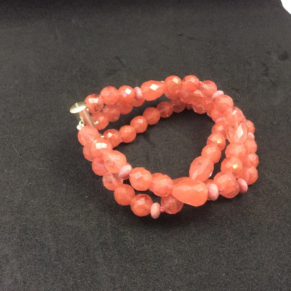 m & j Savitt 3股樱桃石英和小珊瑚垫片,滑扣 — 第 2/4 张图片