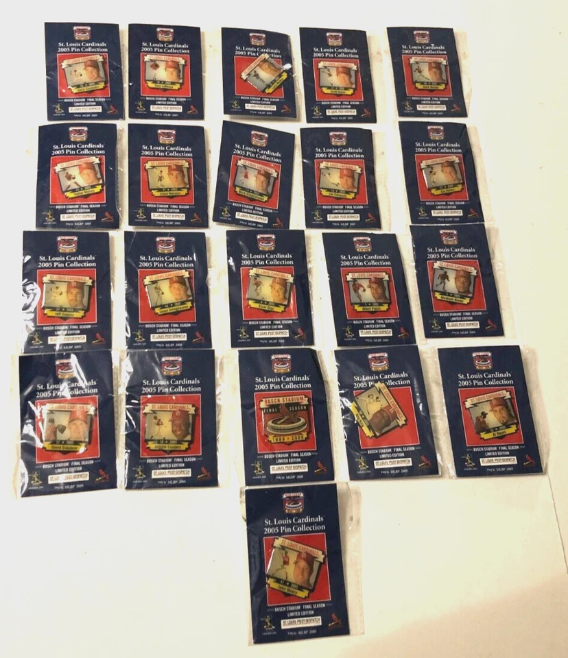 St. Louis Cardinals MLB 2005 Hat Lapel Pin Pujols Dispatch Lot of 32 New - Image 2 of 3