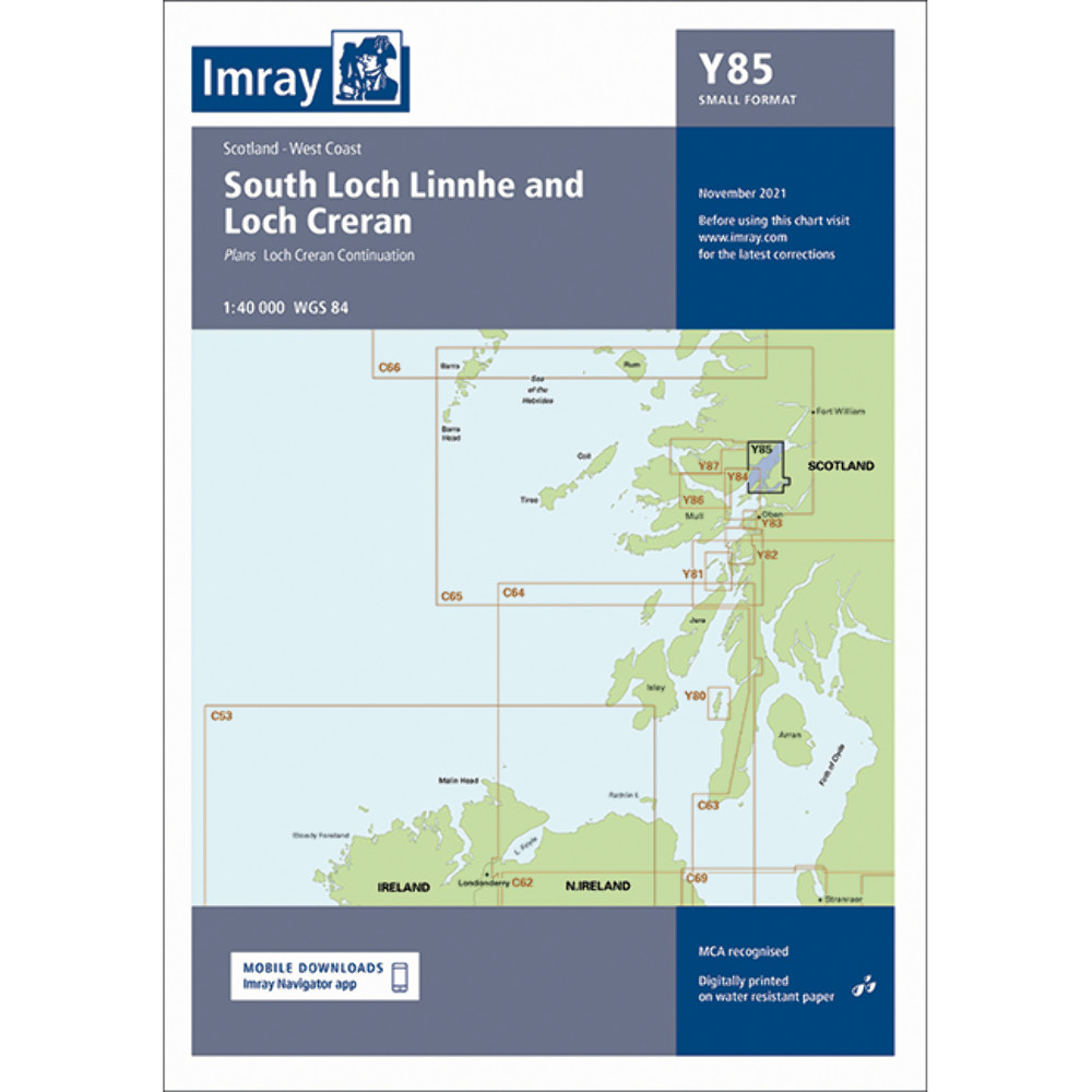 Imray Chart Y85 | South Loch Linnhe and Loch Creran | Latest Edition