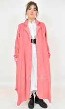Dyb 'do You Best' Designer Long Fushia Cotton Coat, Size L/xl