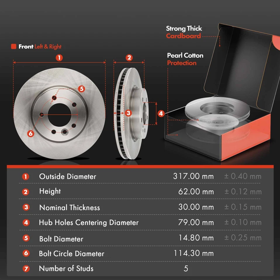 Rotores de freno de disco delanteros + pastillas de freno para Land Rover LR3 2005-2009 V6 4,0 L Foto 2 de 4