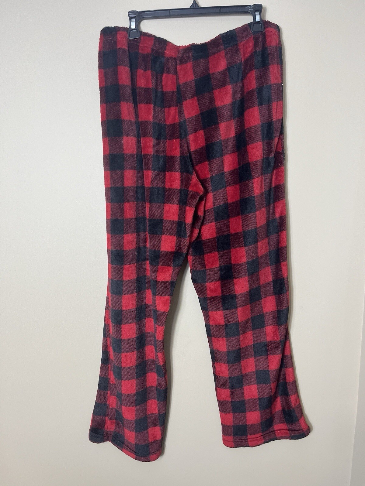 BEARPAW Women’s Buffalo Plaid Cozy Fleece Holiday Christmas Pajama Bottoms XL