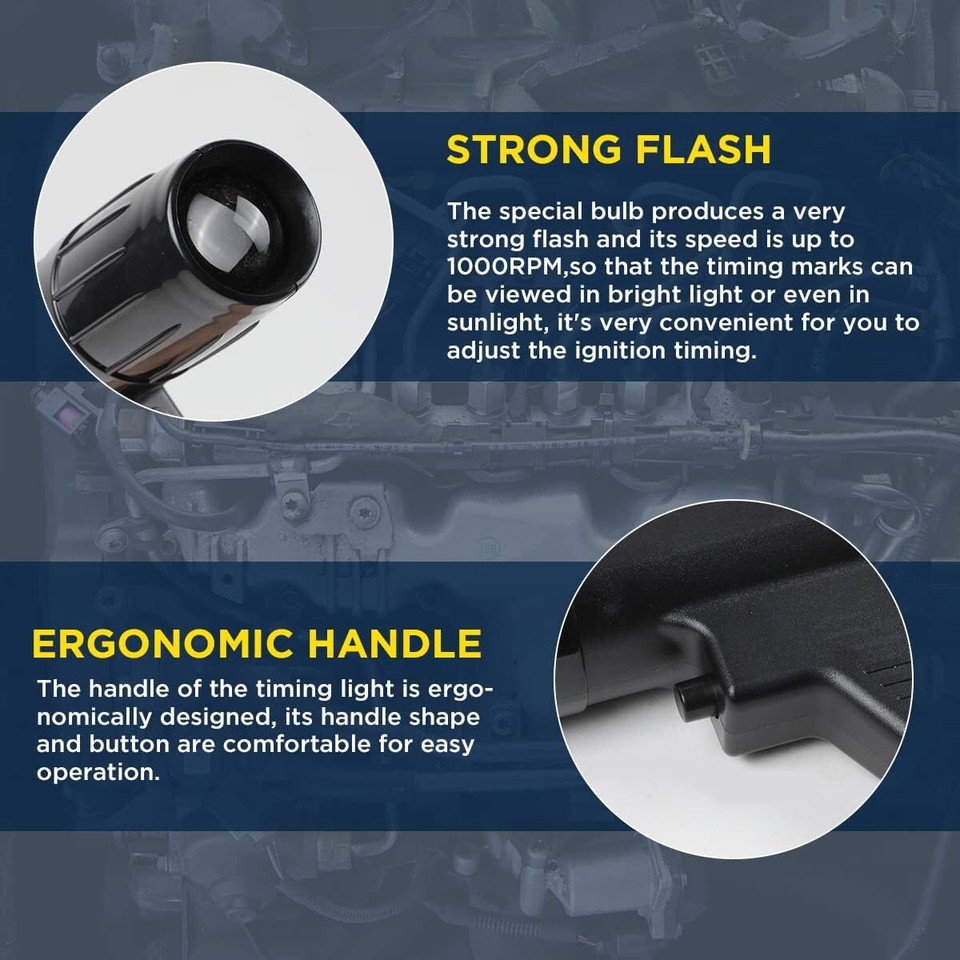 Automotive Ignition Timing Light,12V Strobe Lamp Petrol Engine Timing